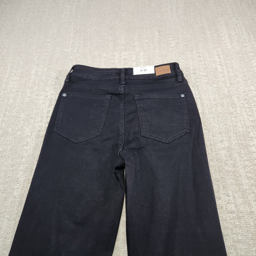 Judy Blue Jeans Women 5 27 Black Denim Straight Leg Hi Rise Stretch Split Hem - Picture 2 of 10